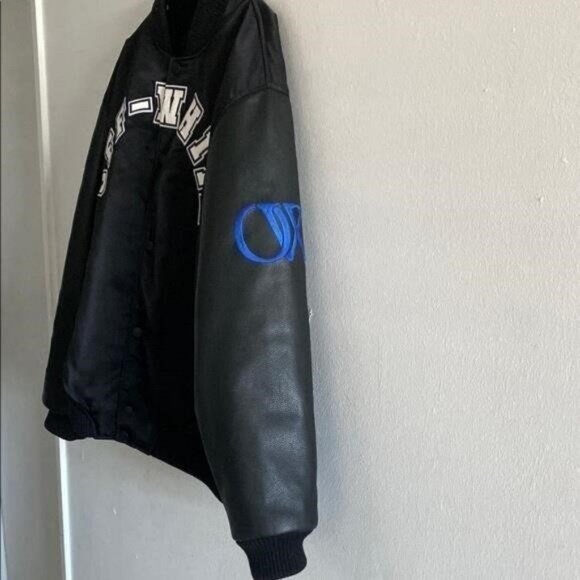New Authentic Men’s Off-White Black Varsity Jacket - Picture 5 of 12